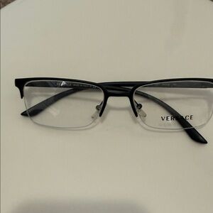 Versace Black Half-Rim Eyeglasses